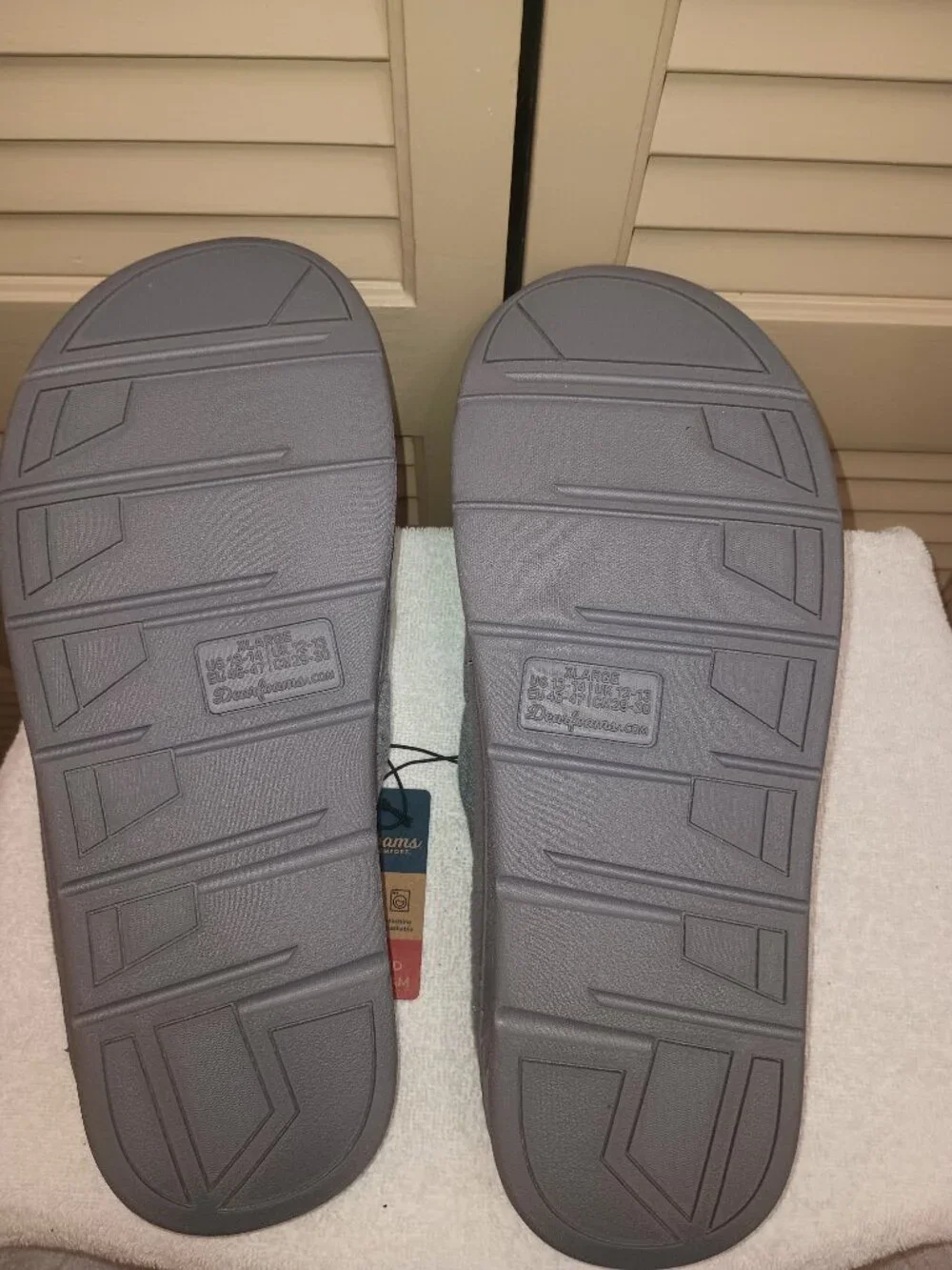 Men's Dearfoams Grey Jersey Slide XL(13-14) Slippers.